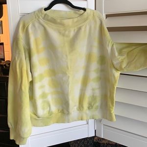 Anthropologie pilcro oversized soft lime tie dyed sweatshirt. So soft warm.